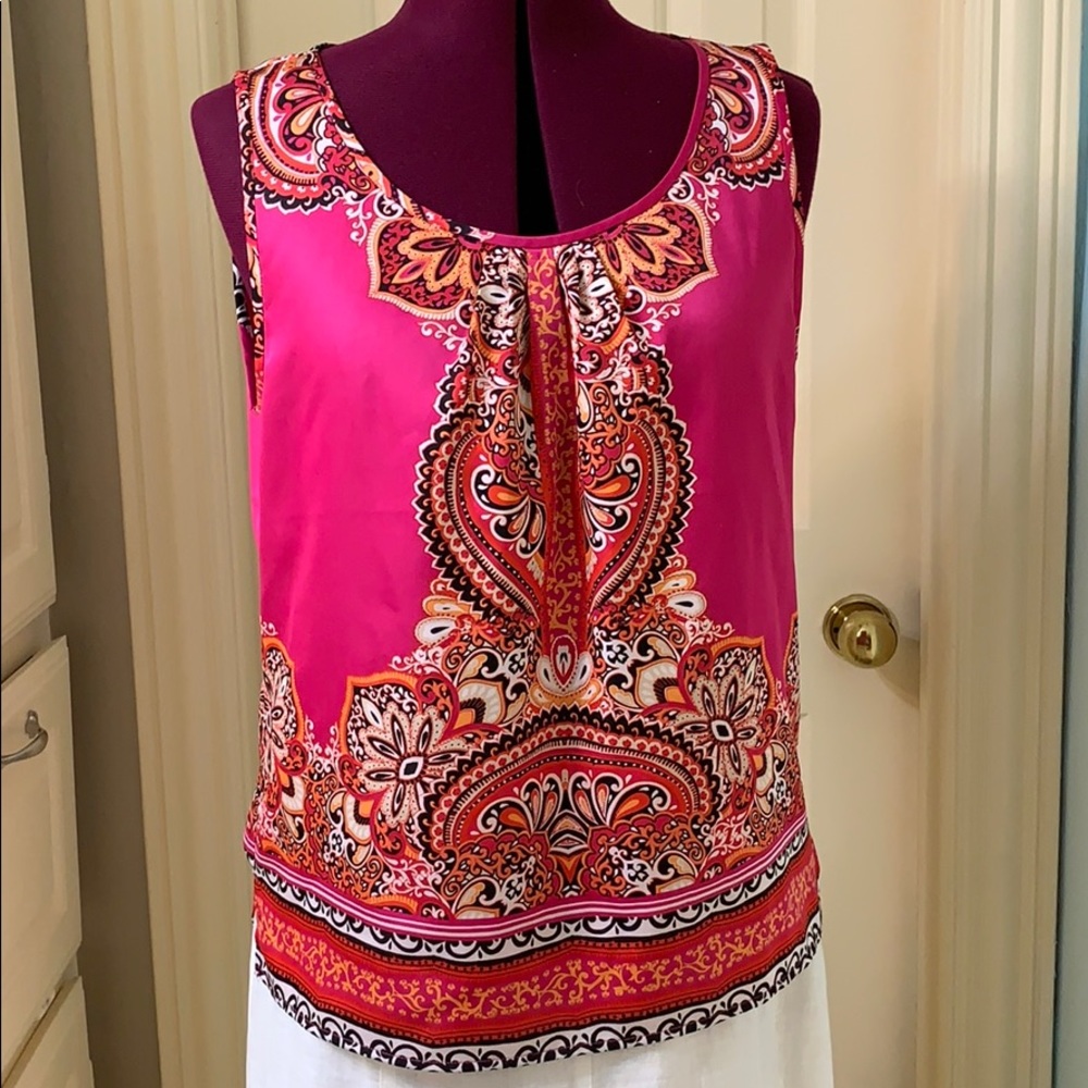 Satiny sleeveless top